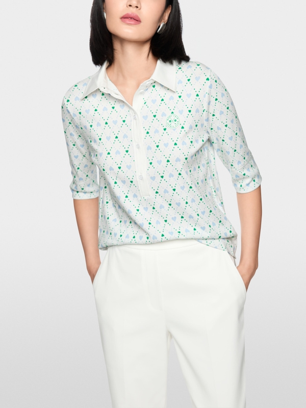 Polo shirt with heart print