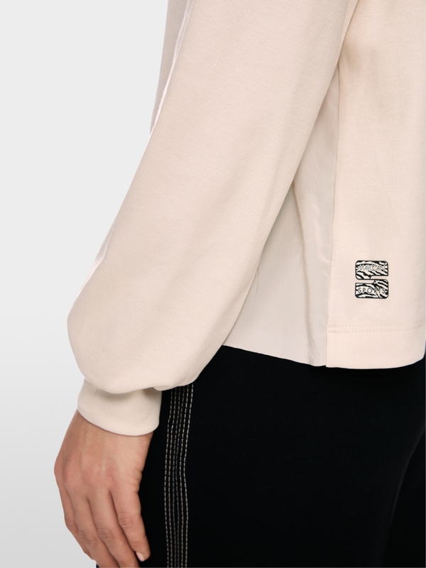 T-shirt à manches longues en mélange de matières