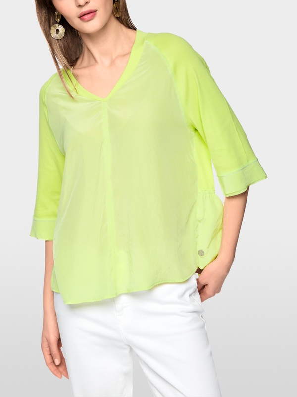 Blouse shirt with 3/4 raglan sleeves