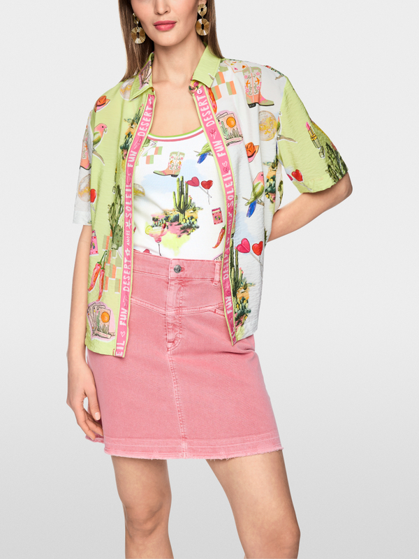 Ribbed top with print