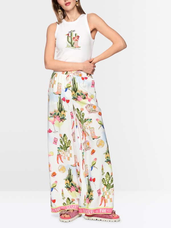 Ribbed top with cactus print
