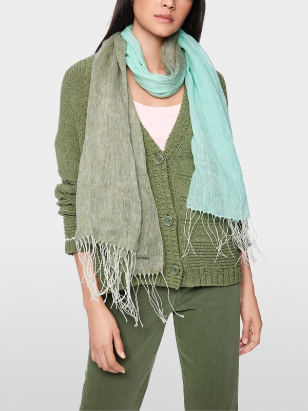 Two-tone linen scarf