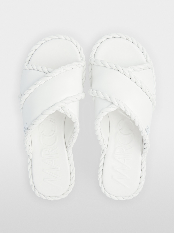 Flat mules with cord detail