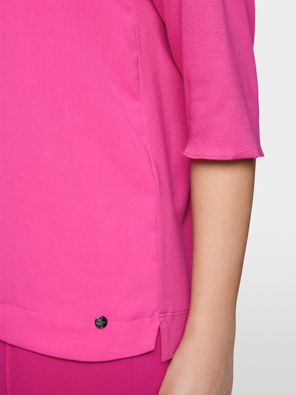 Materials mix blouse-style shirt