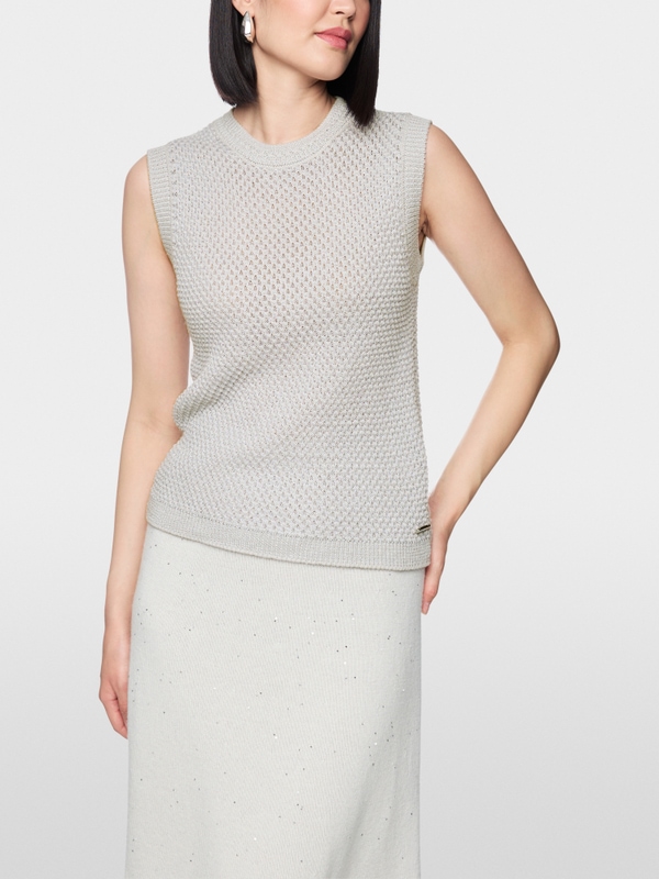 ‘Knitted in Germany’ pearl knit top