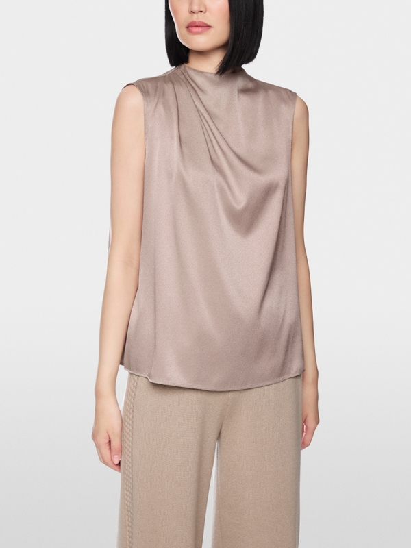 Gathered silk top