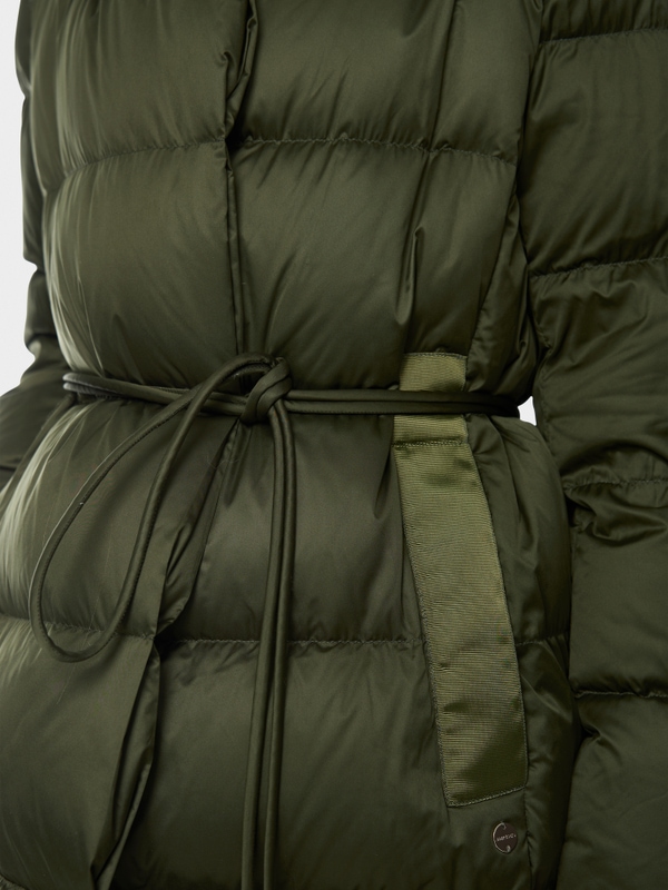 Long down coat with hood