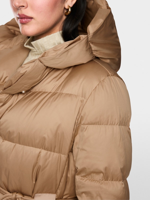 Long down coat with hood