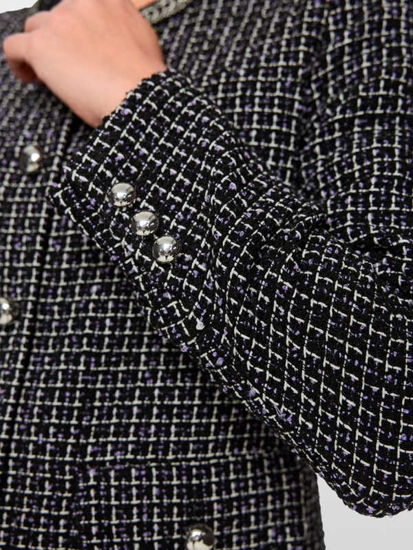 Veste en tweed avec détail chaîne