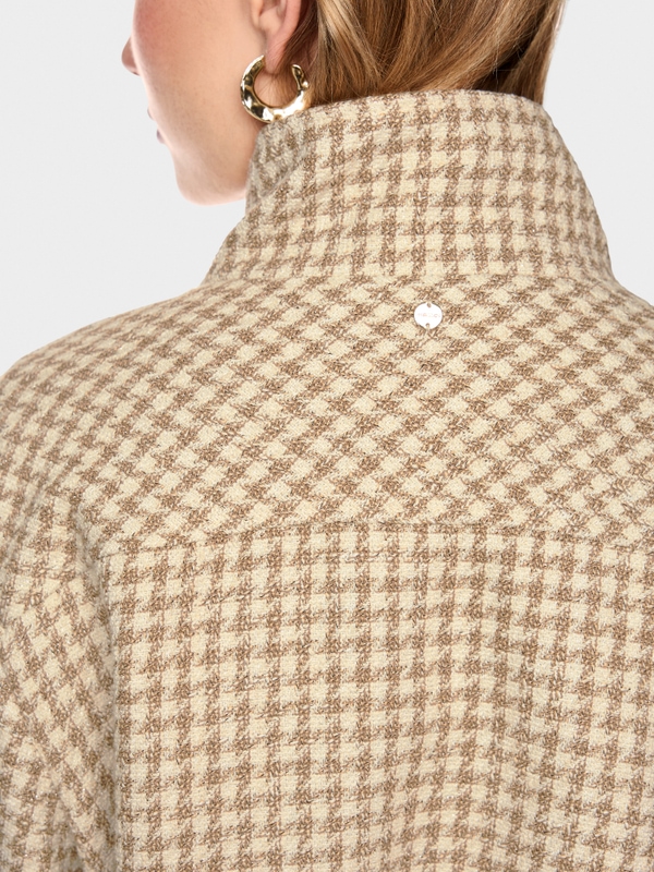 Blouson jacket with houndstooth