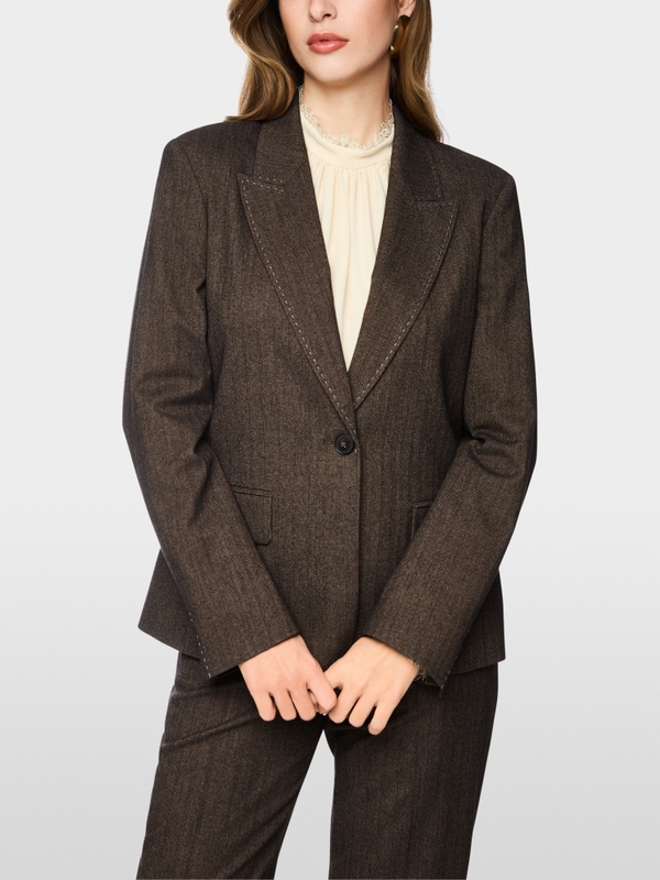 Blazer with herringbone pattern