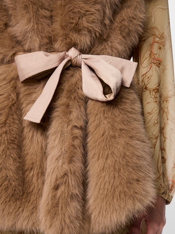 Faux fur waistcoat with quilted back