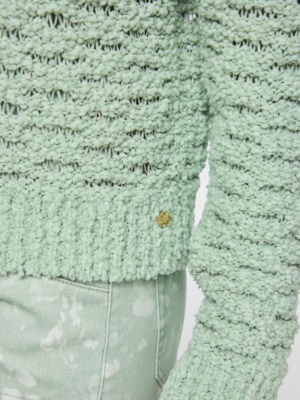 “Knitted in Germany” openwork cardigan