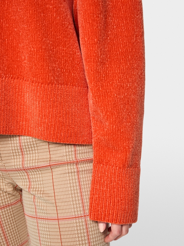 Chenille yarn turtleneck jumper