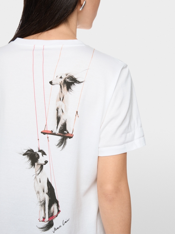 T-shirt avec imprimé chien dans le dos