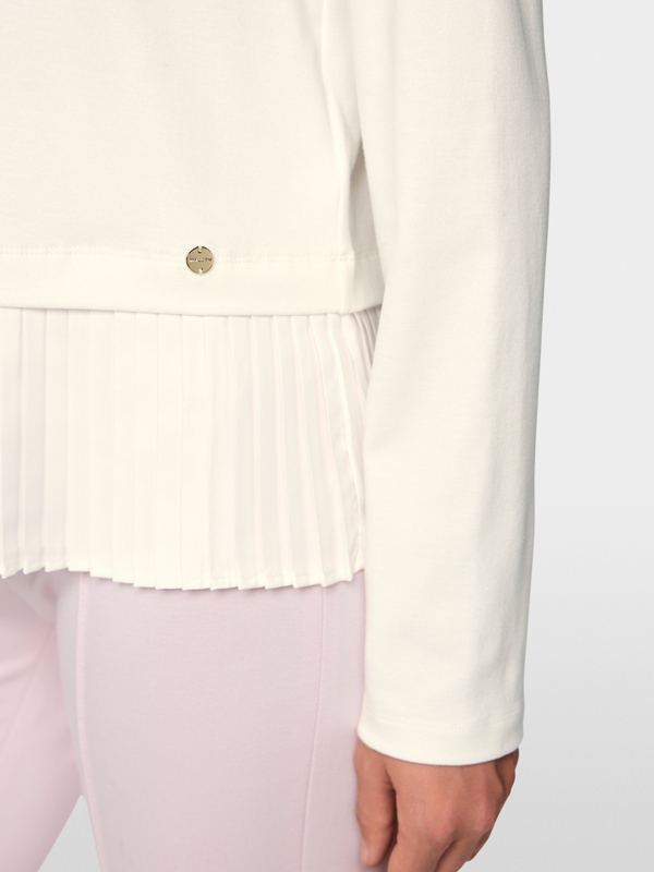Shirt with pleated flounce detail