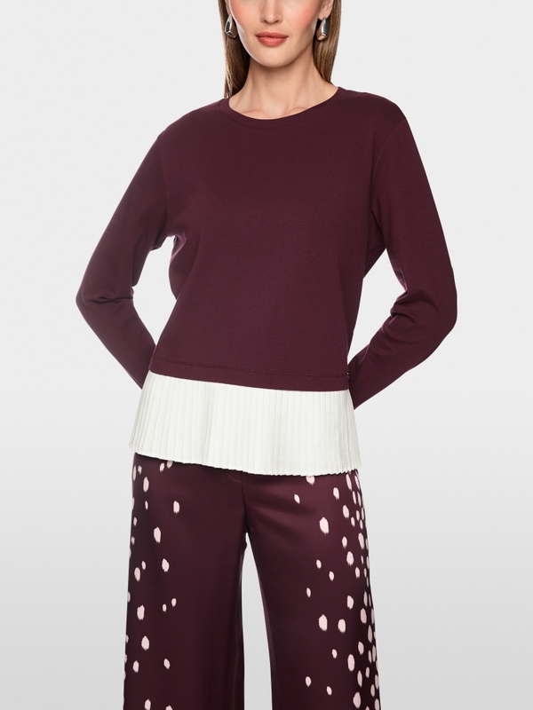 Shirt with pleated flounce detail