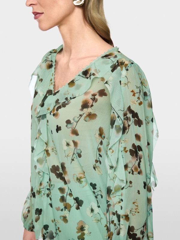 Blouse à fleurs avec volants