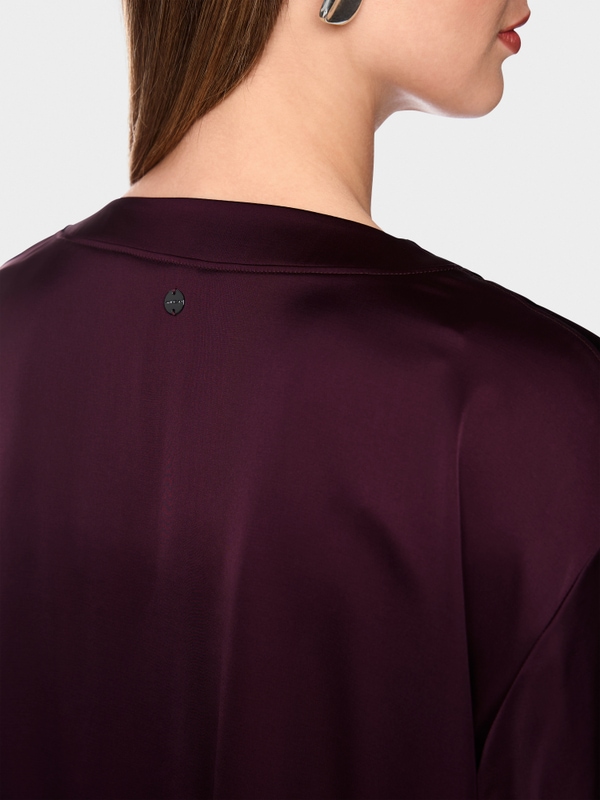 V-neck blouse in satin-effect finish