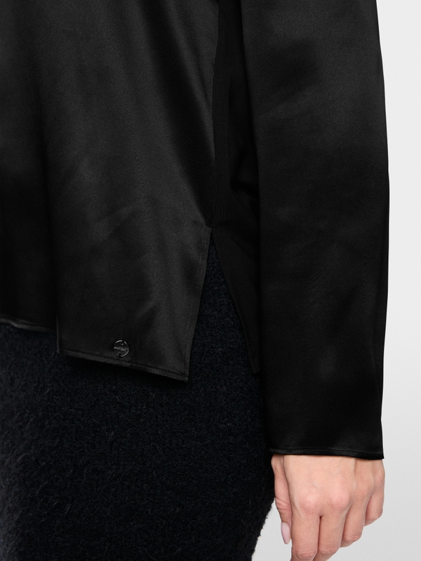 Blouse à nœud en mélange de soie