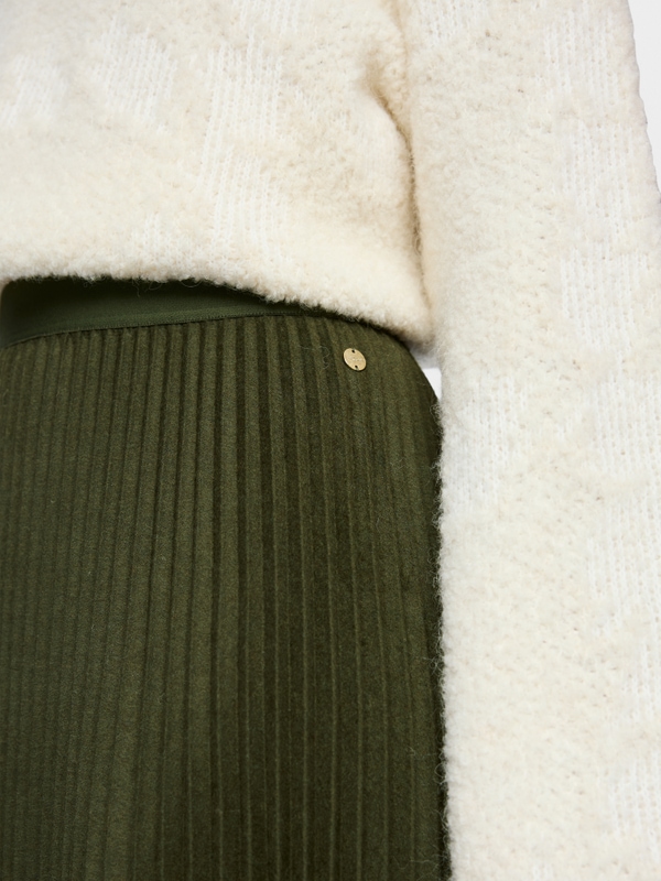 Boiled wool midi skirt