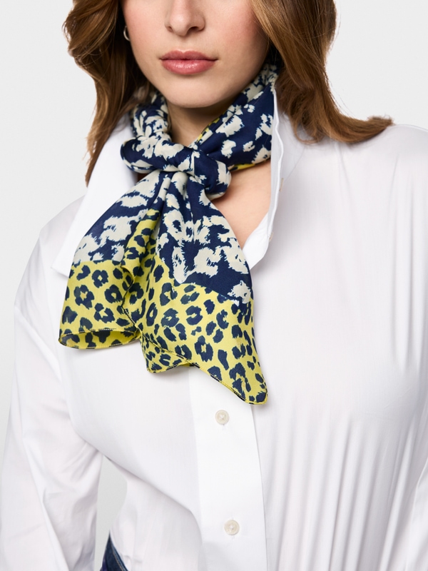 Silk scarf with leopard print