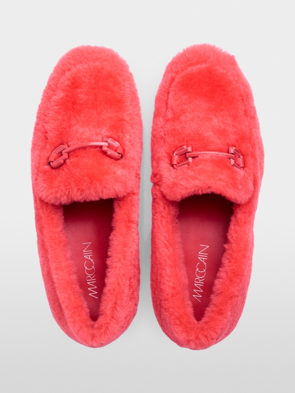 Lambskin loafers with metal detail