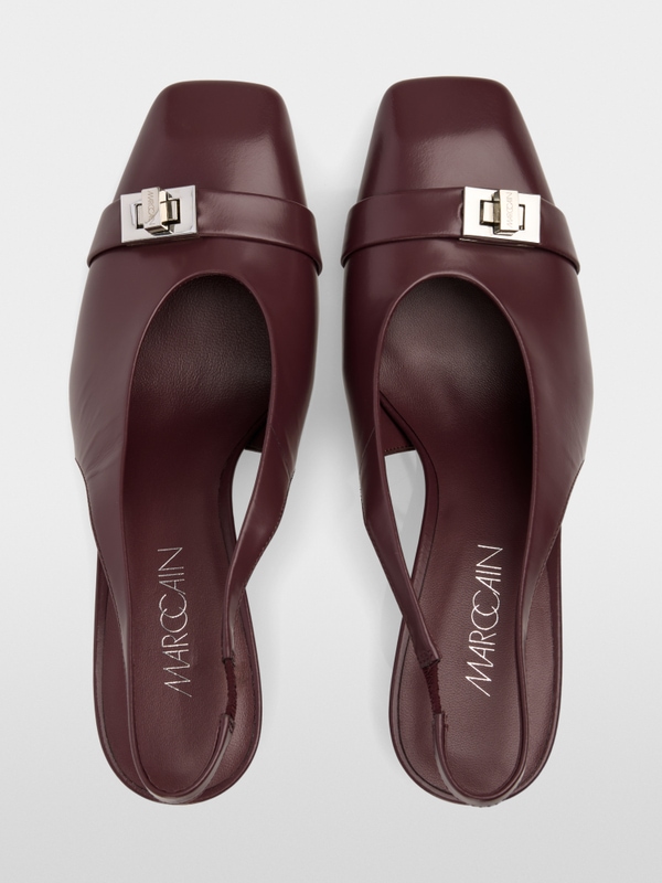 Leather slingback pumps