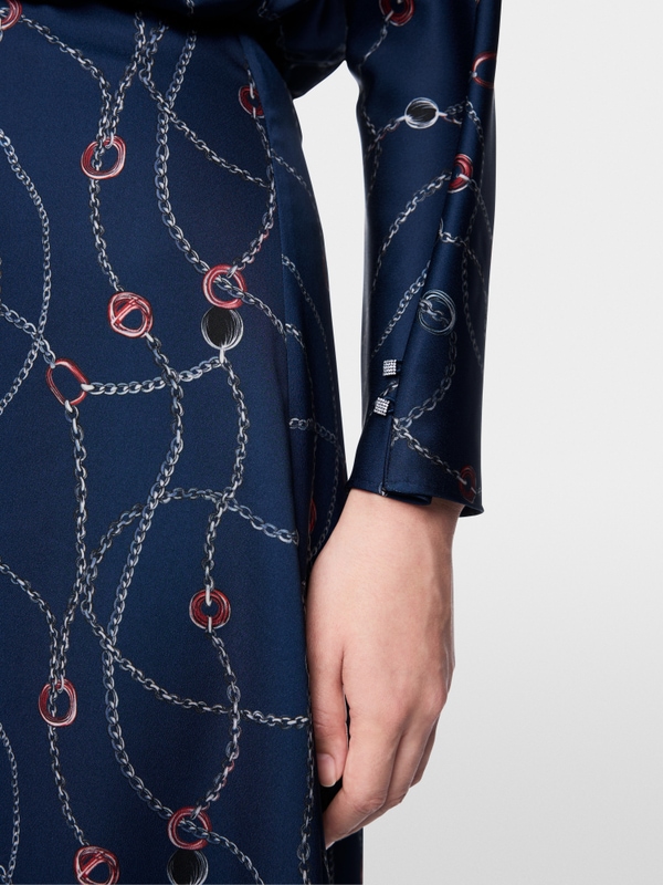 Midi dress with chain print