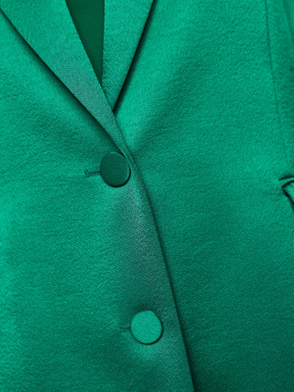 Satin blazer with fabric buttons
