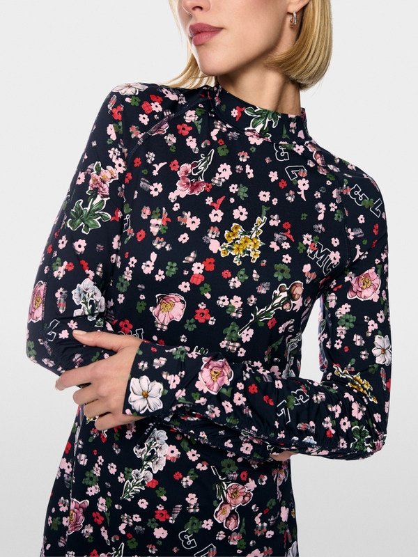 Robe à col roulé avec imprimé intégral