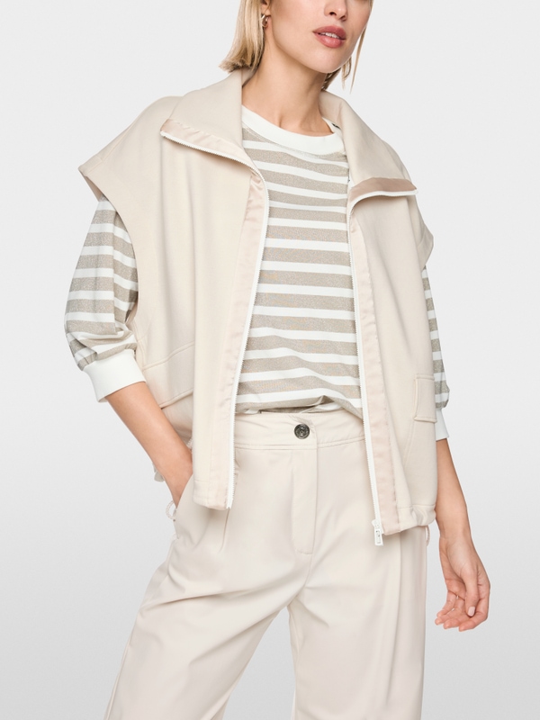 Gilet en mélange de coton à col camionneur