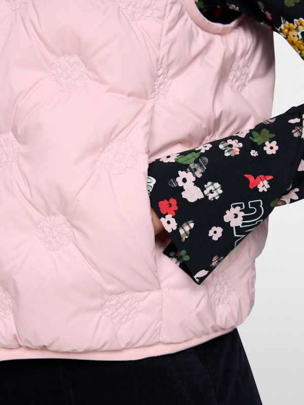 Reversible teddy gilet with quilting