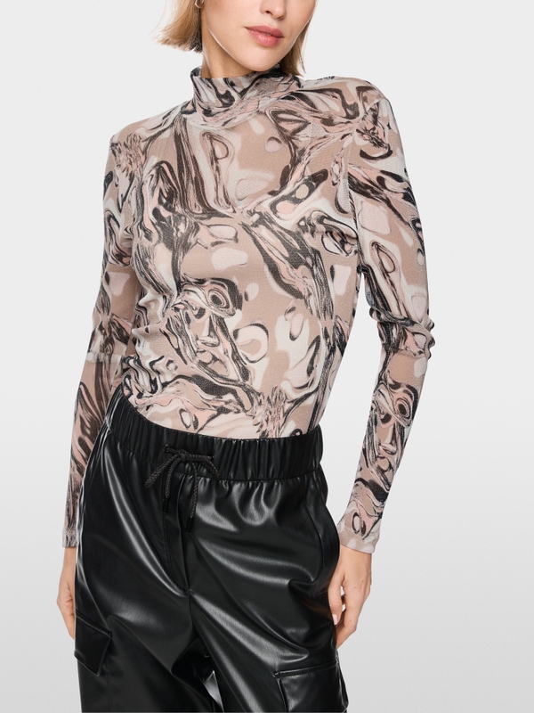Super-stretch shirt with magma print