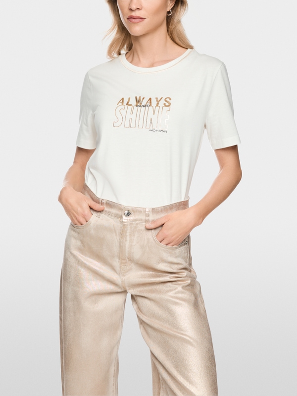 Organic cotton shirt with shimmer print