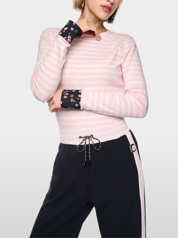 Long-sleeved shirt with striped look