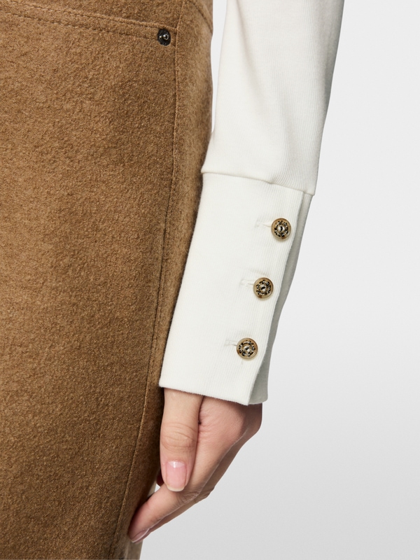 Long-sleeve top with leo-print roll neck