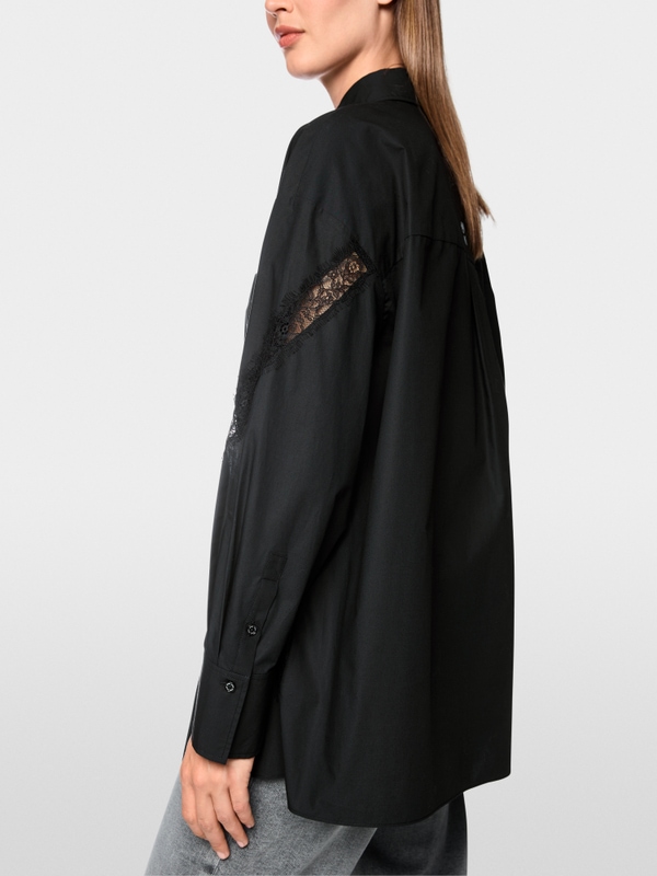 Blouse with lace inserts