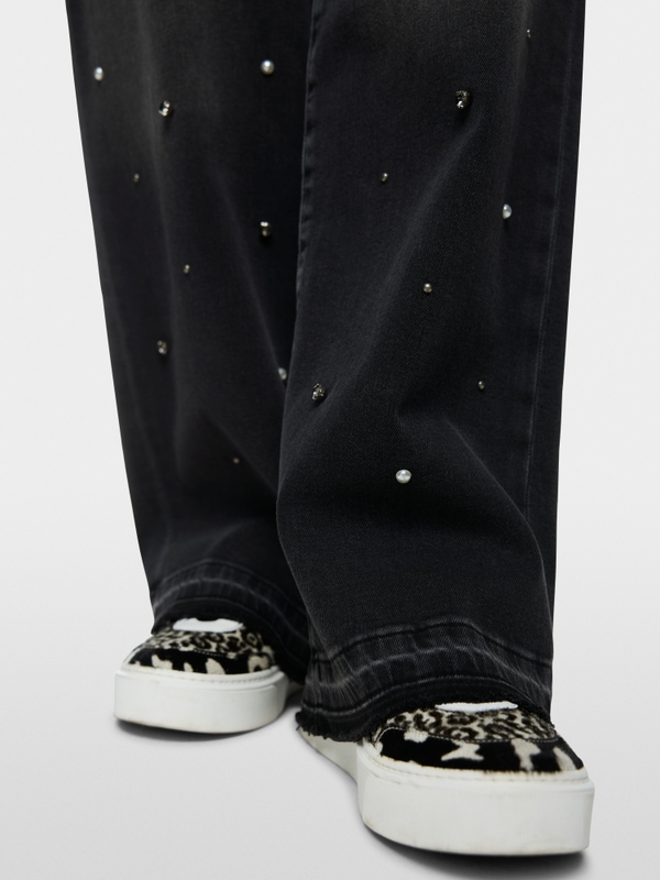 RUMA jeans with rhinestone trim