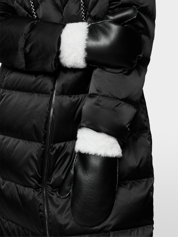 Faux leather mittens