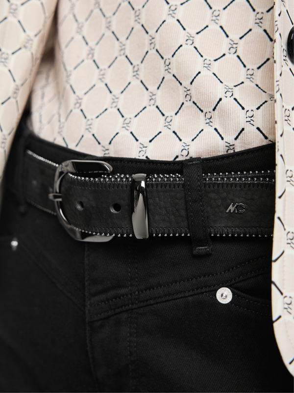 Ceinture en cuir nubuck avec ornements