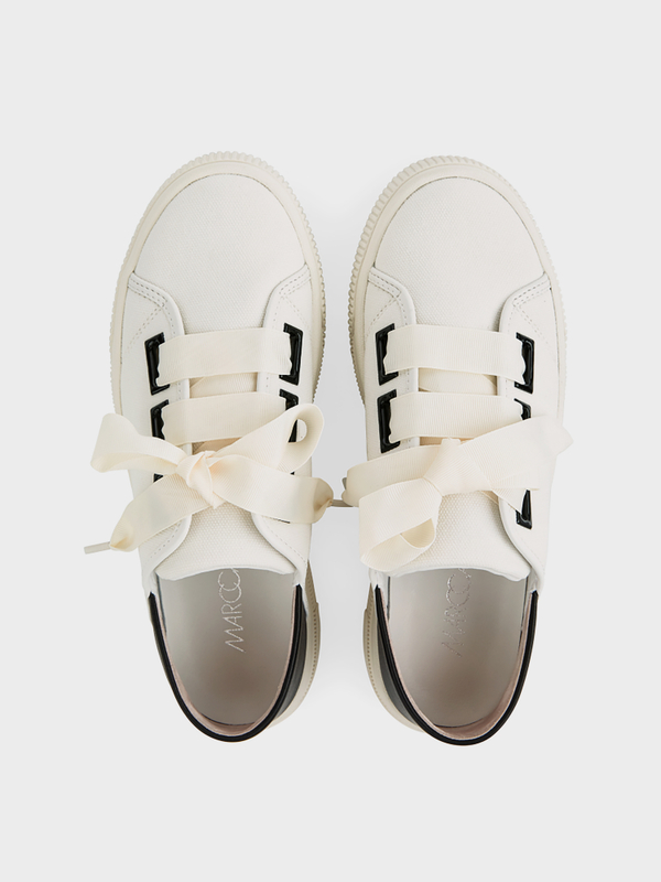 Sneakers van katoenen canvas | marc-cain.com/nl