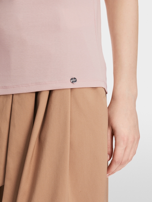T-shirt with slit mock neck