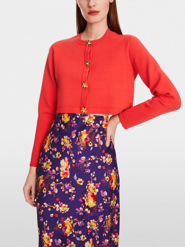 Short cardigan with decorative buttons