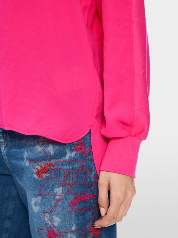 Blouse décontractée en mélange de matières
