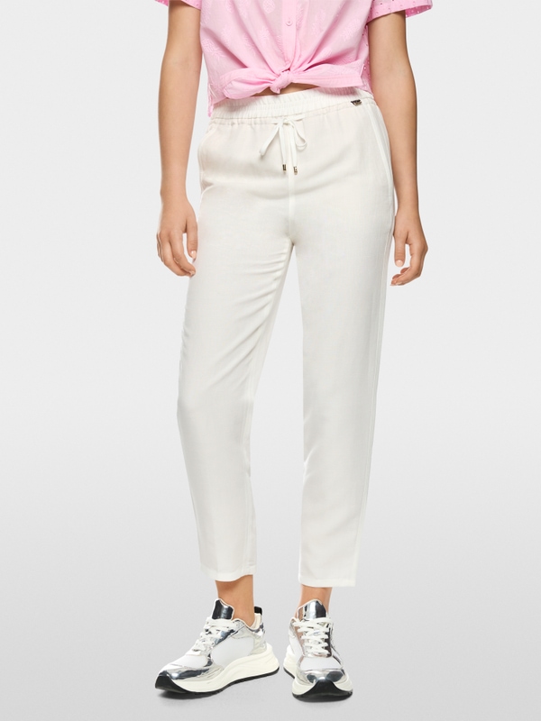 RHODOS plain wide slip-on trousers