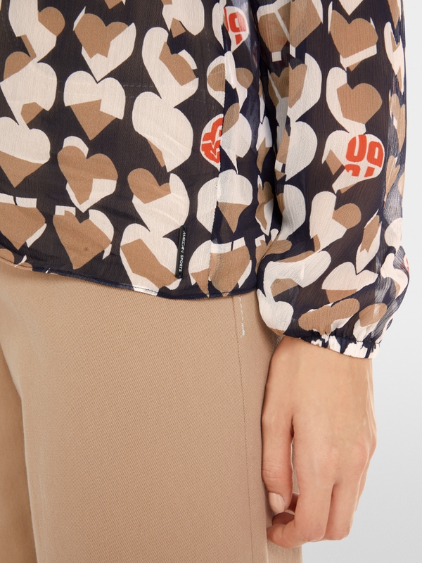 Bedrukte viscose crêpe blouse