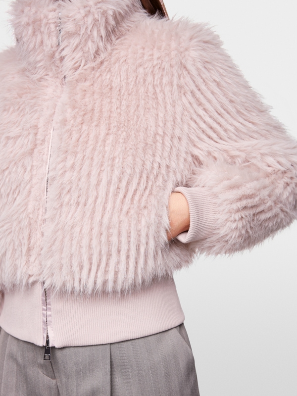 Kurze Kunstpelz Jacke