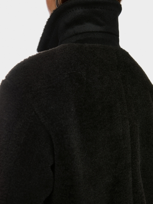 Faux fur jacket with wool details