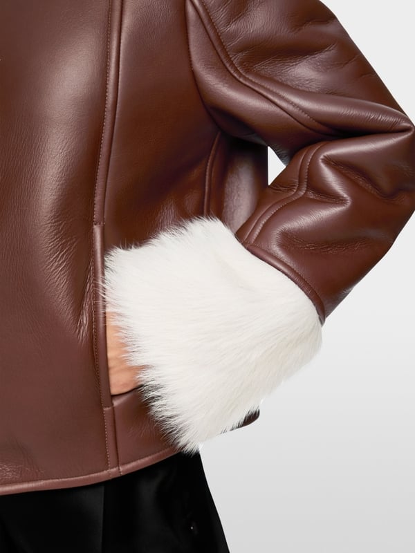 Lambskin jacket with cosy collar